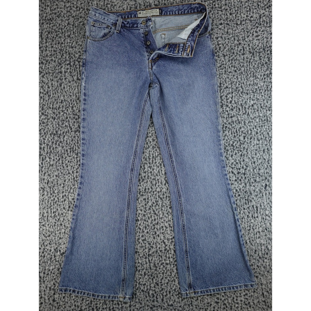 American Eagle Bootcut Jeans Womens 10 Blue Vintage Y2K Button Fly Denim